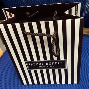 Henri Bendel Black and White Striped Men's Bag